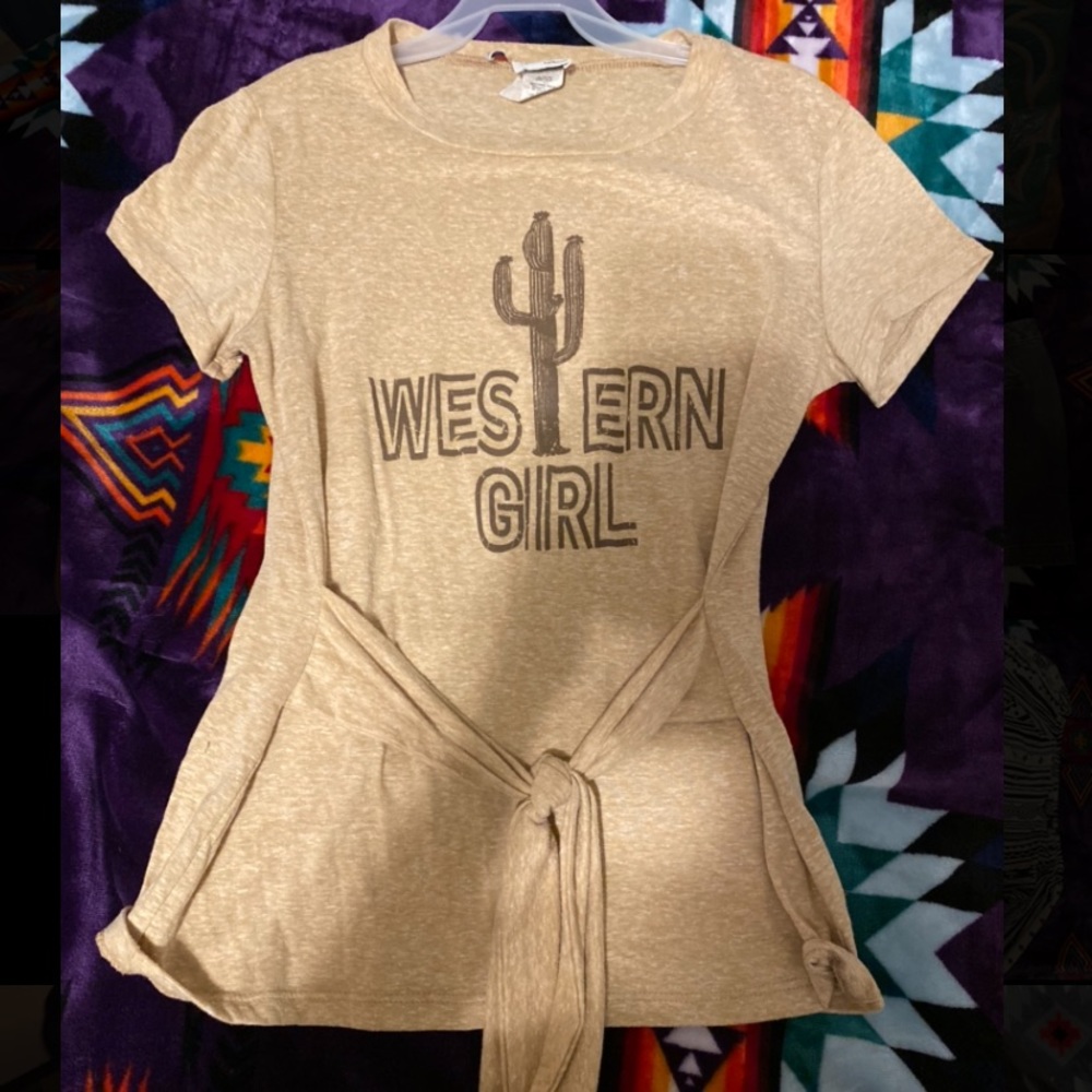 Western girl top with tie around front